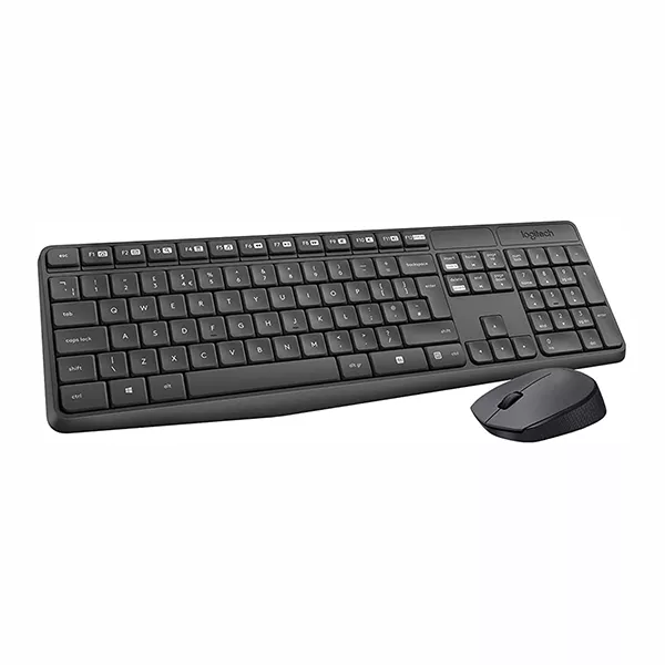Logitech MK235 Wireless Keyboard and Mouse Combo - GREY - FRA - 2.4GHZ (GREY KEYS GREY BTM) TUNISIE - MEGA PC - Logitech