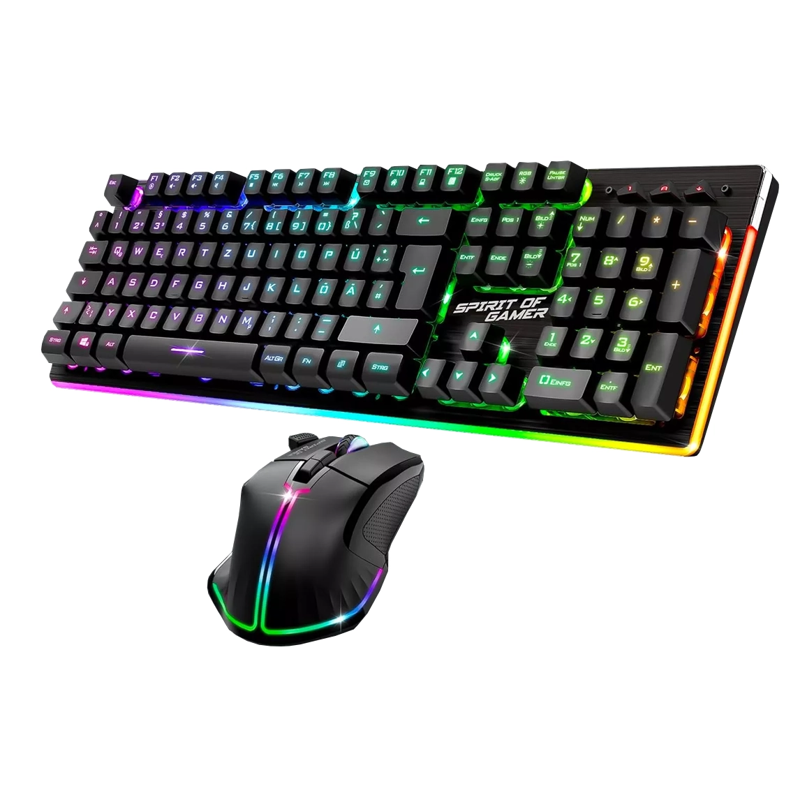 Spirit Of Gamer MK600 Combo 2en1 RGB Wireless - Black | MEGA PC