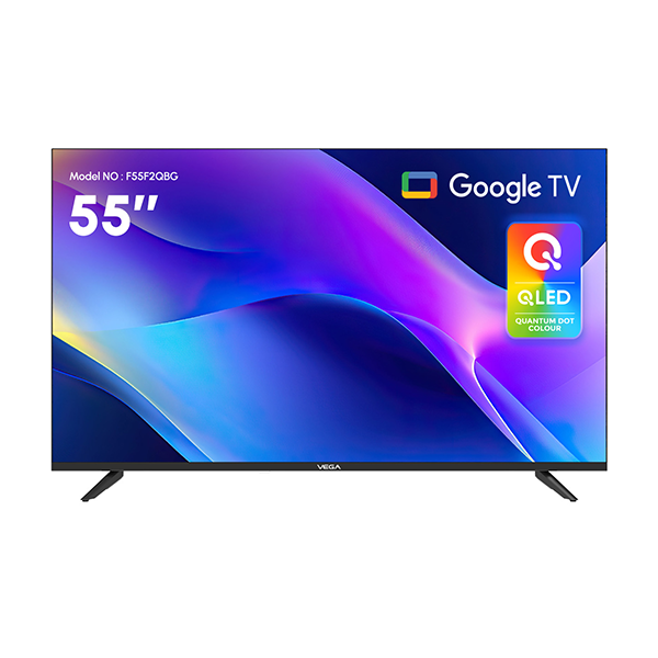 TV VEGA 55 " QLED 4K UHD Google TV Android 14 – Récepteur Intégré, Bord Fin, 3 HDMI, WiFi & Bluetooth | F55F2QBG Tunisie 2026 | TV QLED 55 " Tunisie, Smart TV 4K UHD 2026, VEGA TV 55 F55F2QBG, Google TV Android 14 Tunisie, TV 55 " pas cher Tunisie, Meilleur Prix TV 4K Tunisie, Promo TV QLED Tunisie, Smart TV avec Google Assistant, TV Chromecast intégré Tunisie, TV WiFi Bluetooth 55 ", TV Gaming faible latence 6.5ms, UHD 4K HDR Tunisie, TV Bord Fin Design Moderne, Achat TV VEGA Tunisie, Offre Lim