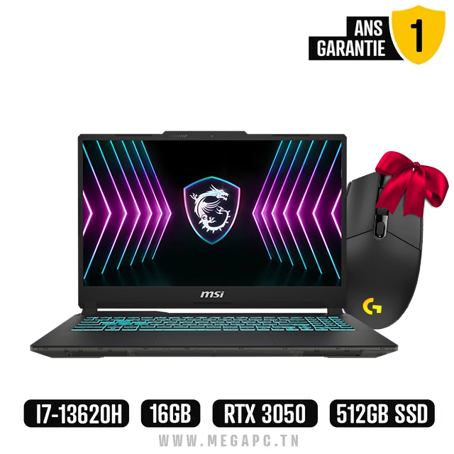 MSI Cyborg 15 A13U i7 13e Gen RTX 3050 – Gamer 144Hz Full HD, 16GB RAM, SSD 512GB, Performance Gaming & Design Futuriste | MSI Cyborg 15 A13U, Gamer MSI, Laptop Gaming RTX 3050, i7 13th Gen Gaming Laptop, PC Gamer 144Hz, Portable Gaming Tunisie, Meilleur PC Gamer 2026, RTX Pas Cher, Laptop Gamer Haute Performance, MSI Gaming Laptop, Gaming Laptop Full HD 144Hz, Acheter PC Gamer Tunisie, Offre Limitée Gaming Laptop, Best Seller MSI Cyborg, Laptop RTX DLSS Ray Tracing, Multitâche Gaming, PC Gamer 