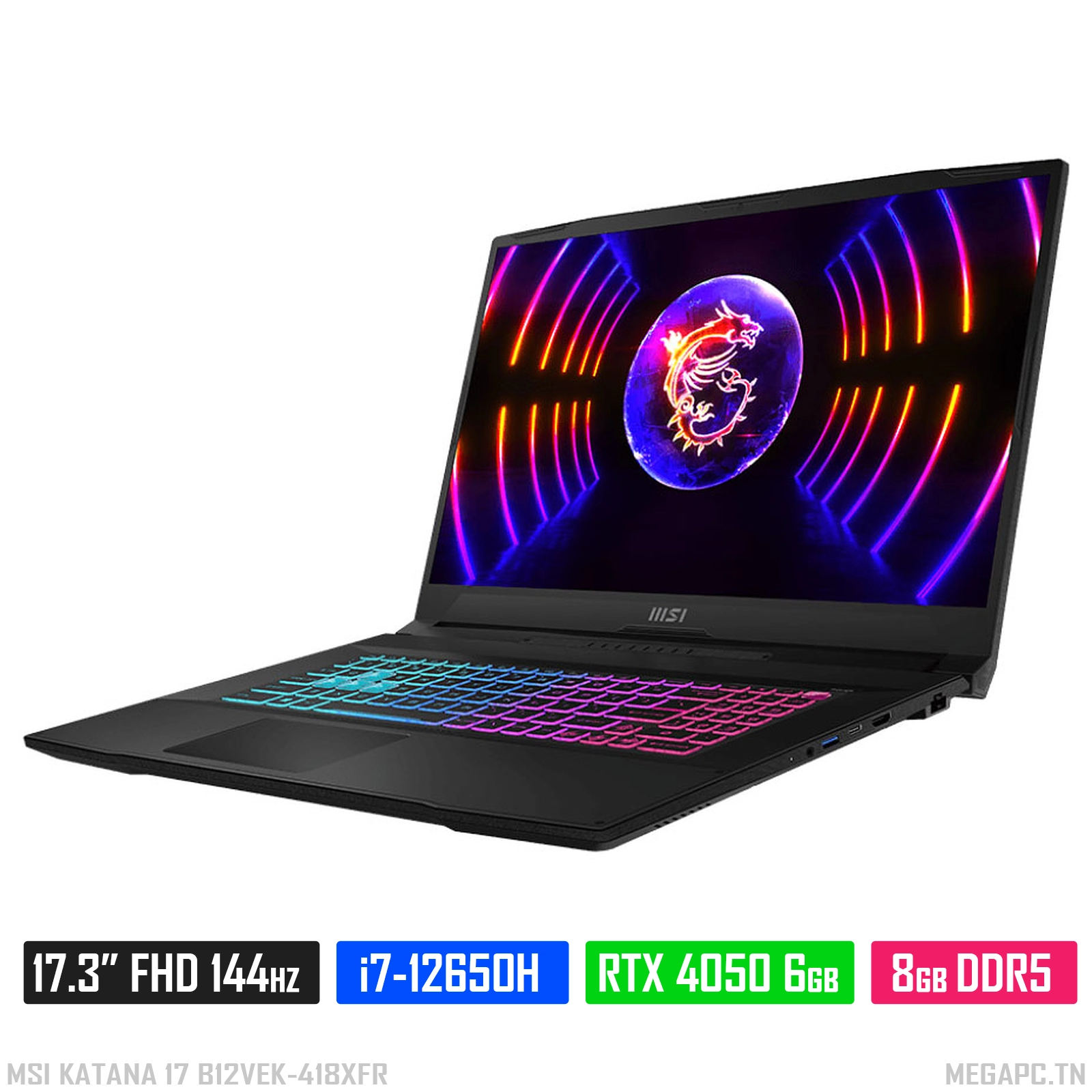PC portable RTX 4050 Tunisie : MSI Katana 17 B12VEK-418XFR | MEGA PC