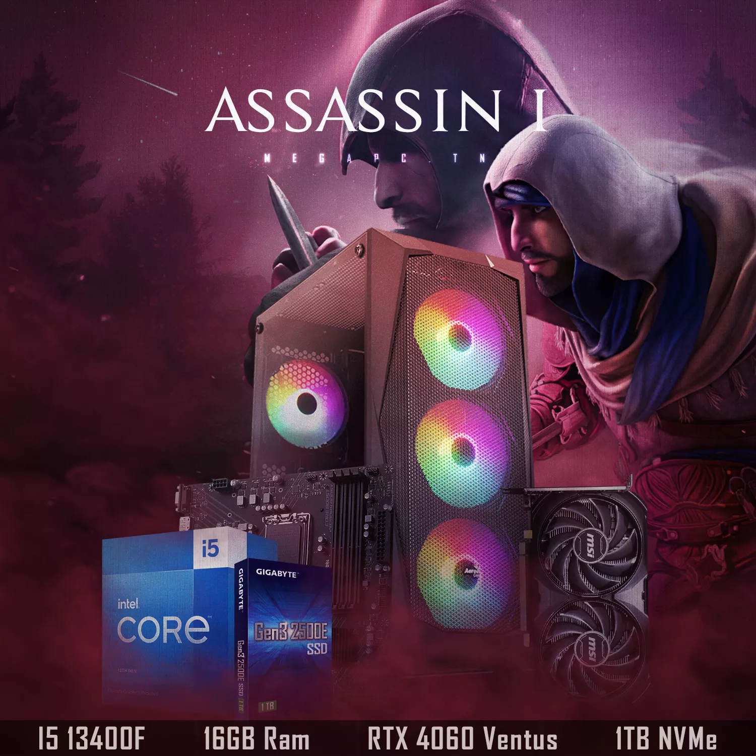 ASSASSIN 1 | Intel Core i5-13400F | RTX 4060 | 16GB | 1TB NVMe
