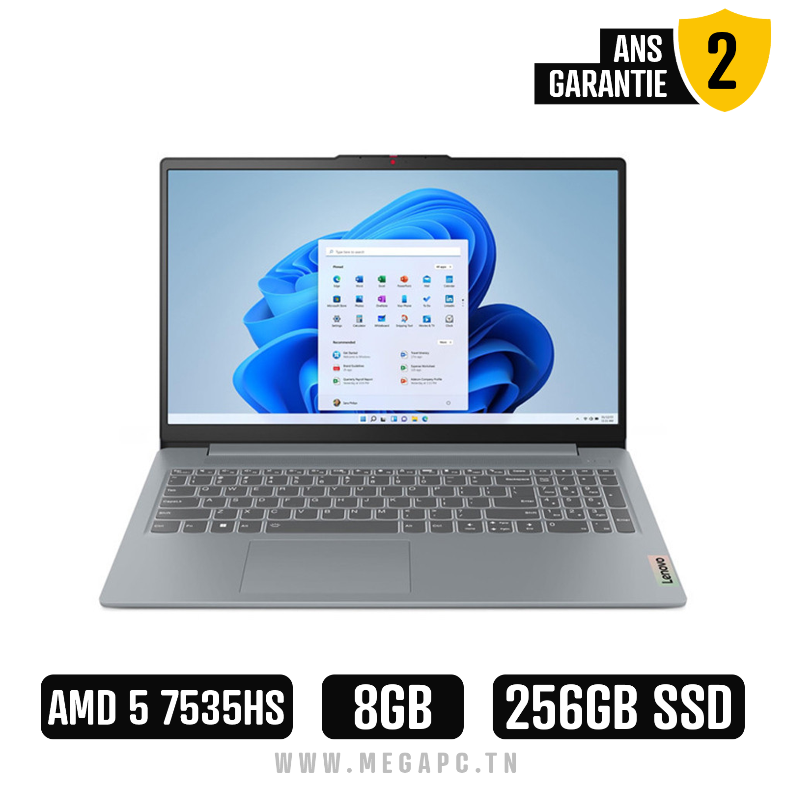 Pc Portable Lenovo IDEAPAD SLIM 3 15ARP10 AMD Ryzen 5 8Go 256Go SSD
